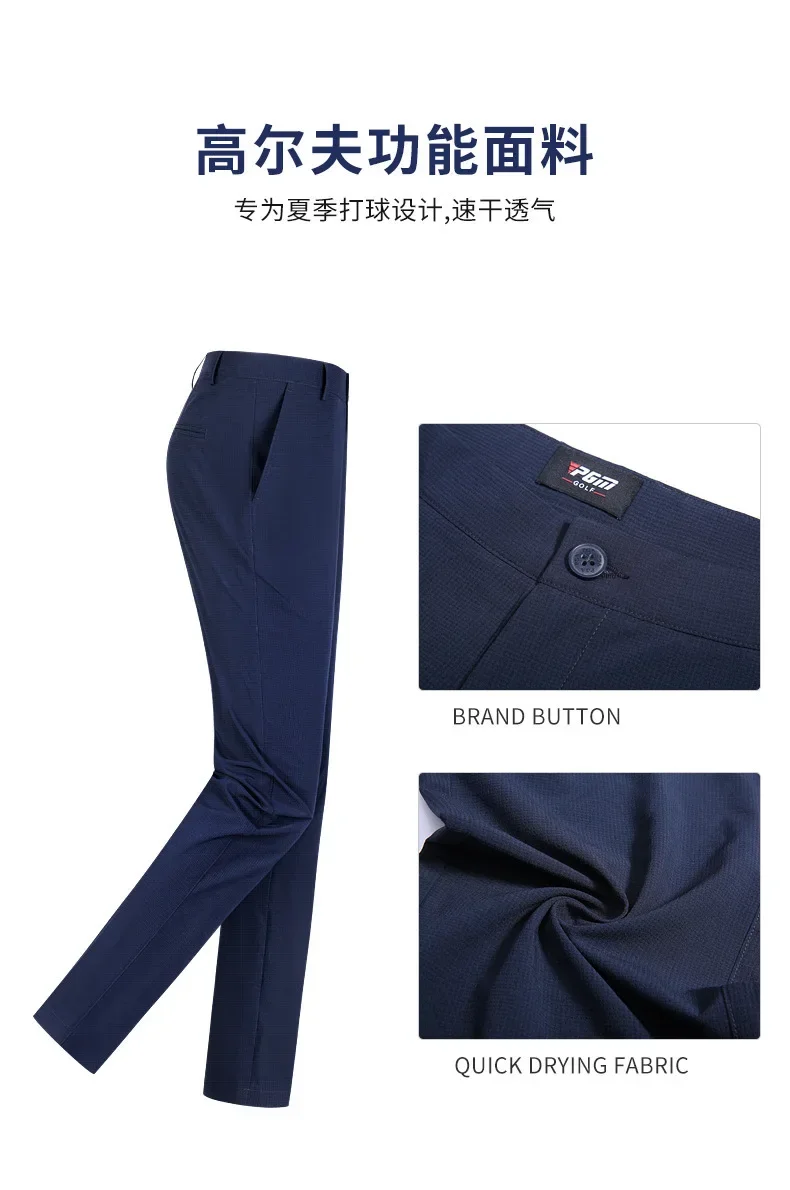 PGM Authentic Golf Pants Men Waterproof Trousers Soft Breathable Golf Clothing Summer Sizes Xxs-xxxl