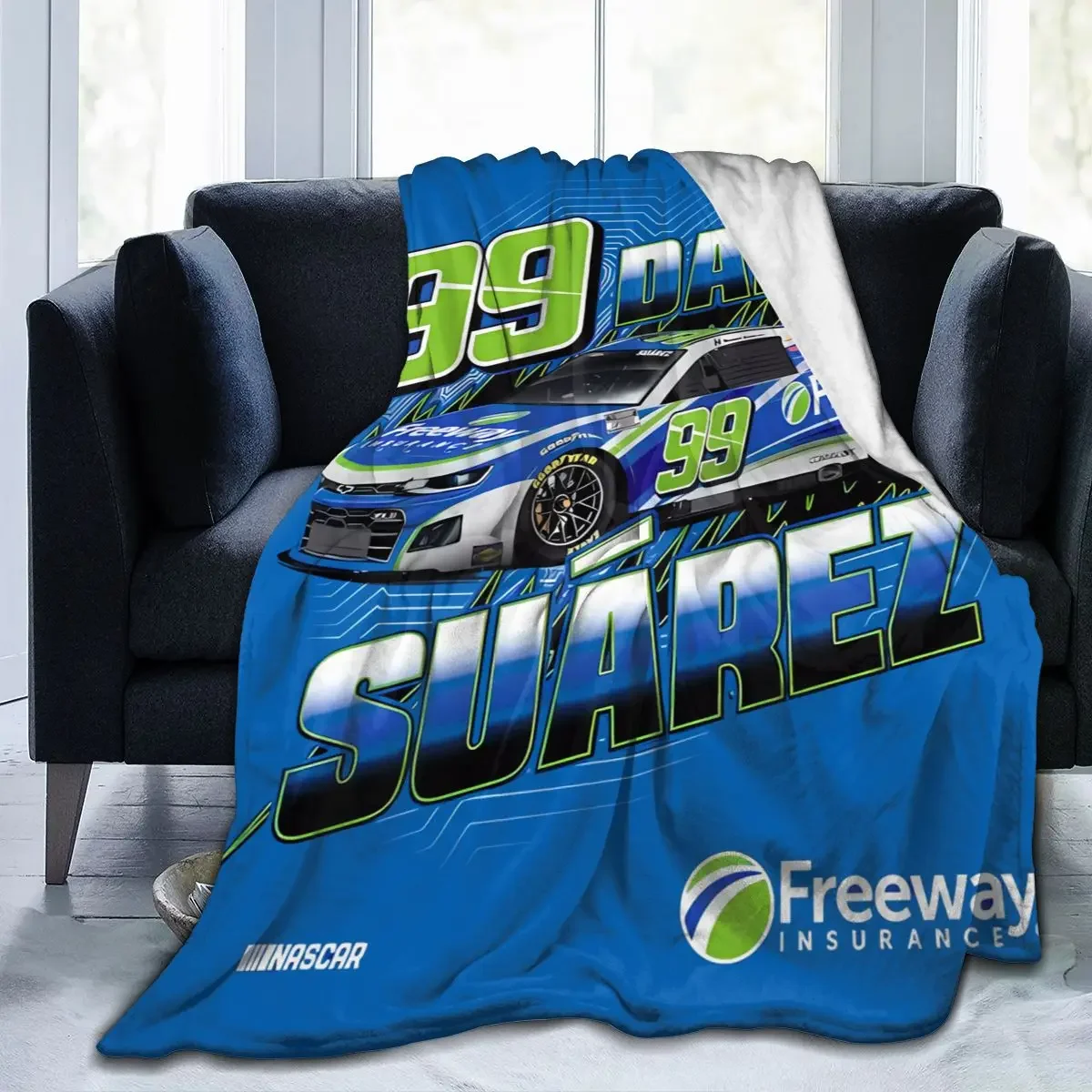 Daniel Suarez 99 All Season Fleece Blanket Throw Ultra Soft Flannel Blanket Digital Printed Premium Fluffy Microfiber Fleece