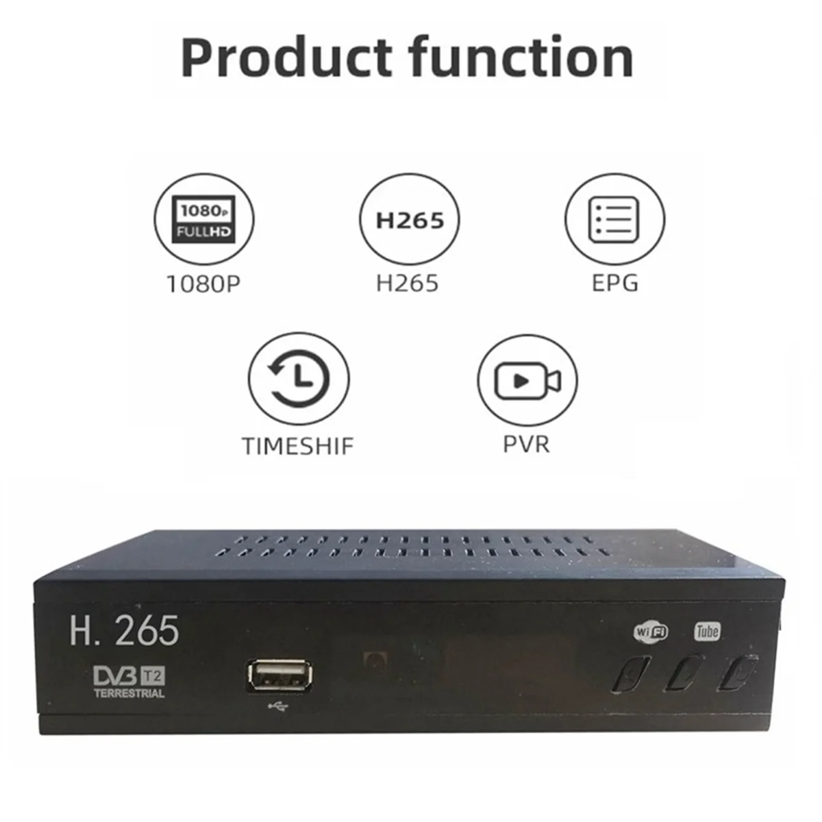 DVB T2 HEVC 265 Digital TV Tuner DVB-T2 265 1080P HD Decoder USB Terrestrial TV Receiver EPG Set Top Box,EU Plug