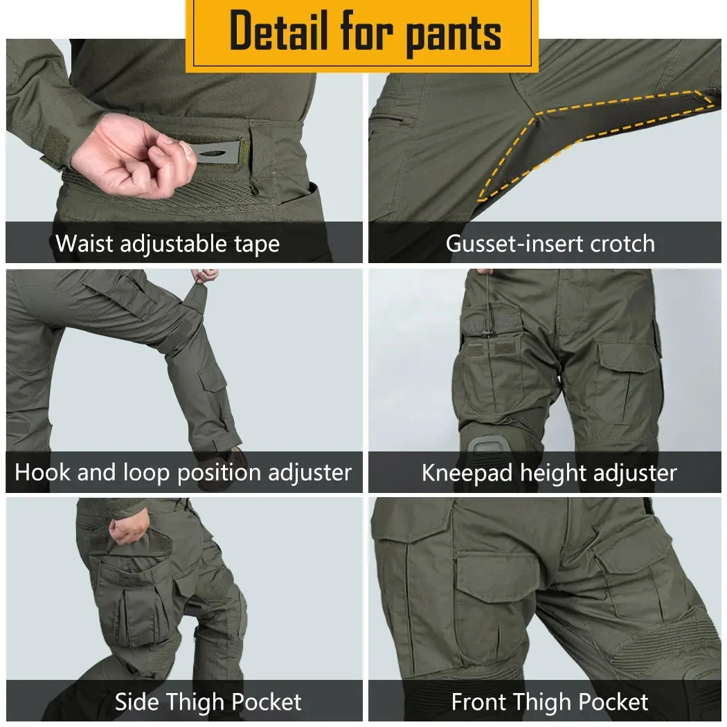 Pantalones tácticos camuflaje Gen3 con rodilleras para hombre - imagen 2