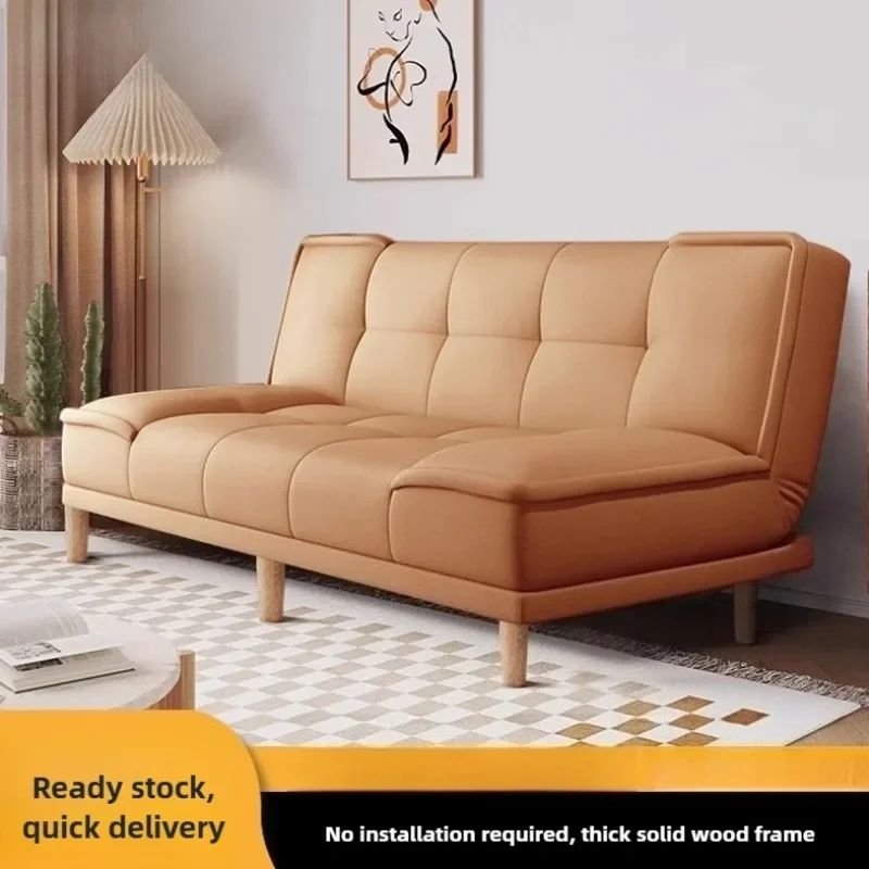 Stable Cat claw leather sofa bed folding dual-purpose small apartment living room bedroom store sofa apartment simple sofa view 2