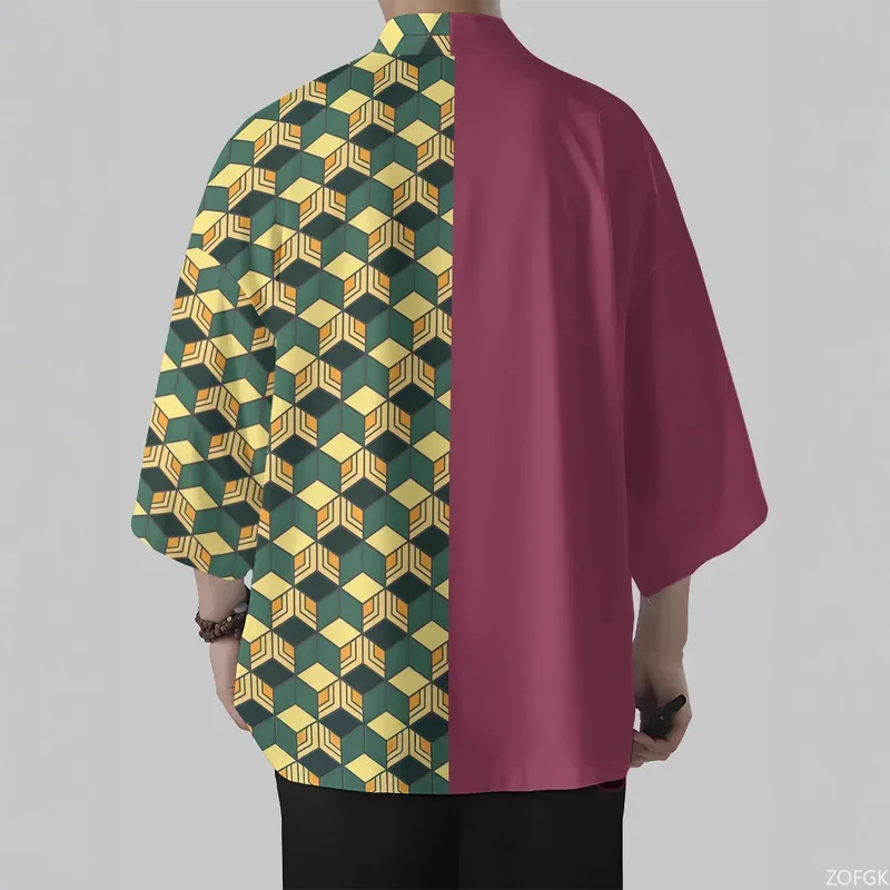 2025 Demon Slayer Summer New 3D Printed Printed Cardigan and Kimono Cross Border Hot Selling Top