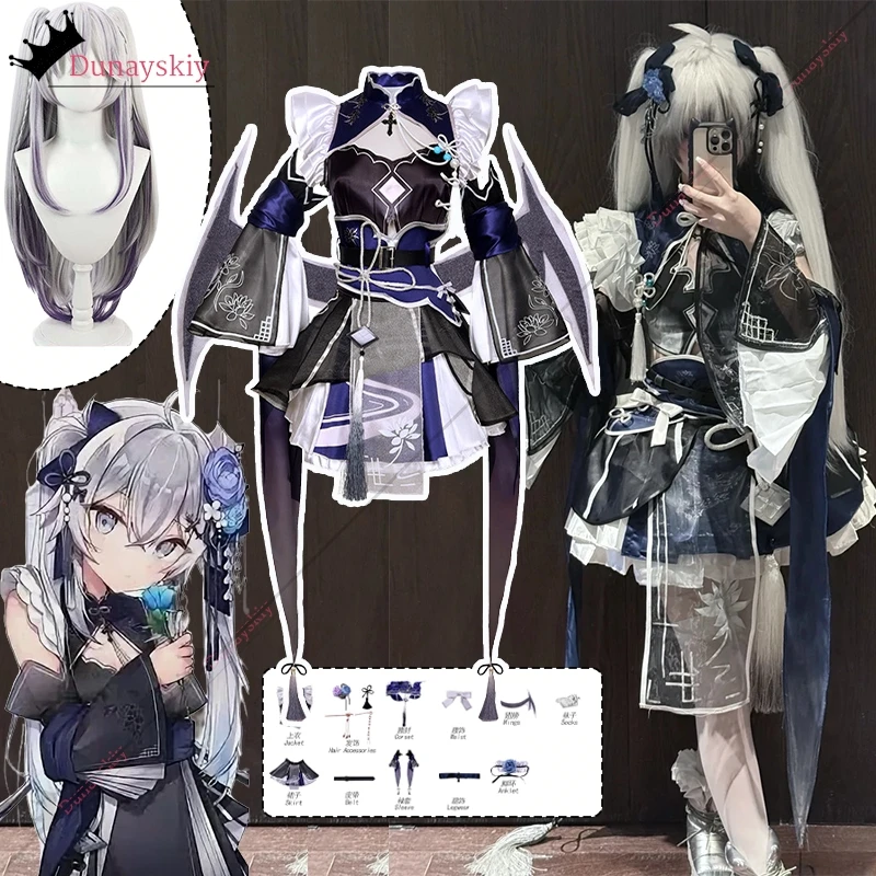 

Higashi Yukihasu Virtual YouTuber Cosplay Costume Higashi Yukihasu Chinoiserie Lolita Dress Uniform Anime Wig Shoes Prop Suits