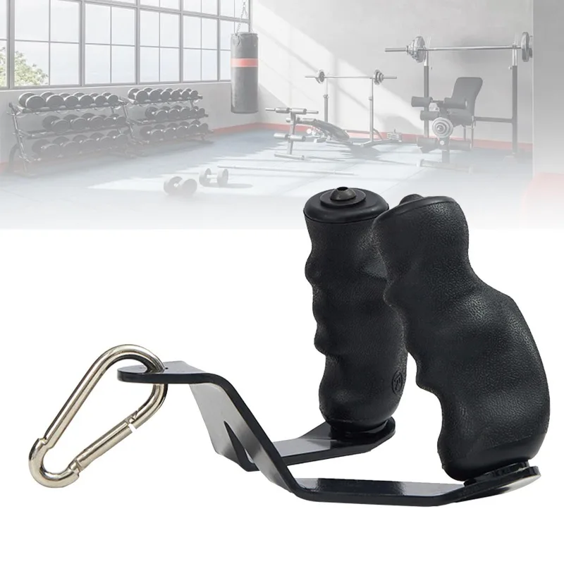 Fitness Steel Plate Handle Grip Exercises Arm Biceps Triceps Pull Down Anti Slip Handle Rowing Machine Gym Equipment Accessories