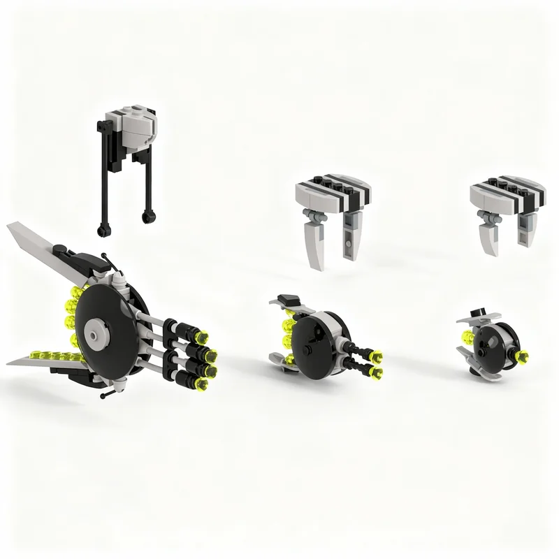 179pcs MOC Space Blacktron II W A S P Gun Drone Model Building blocks Architecture toy Christmas gifts Education Brick Kids