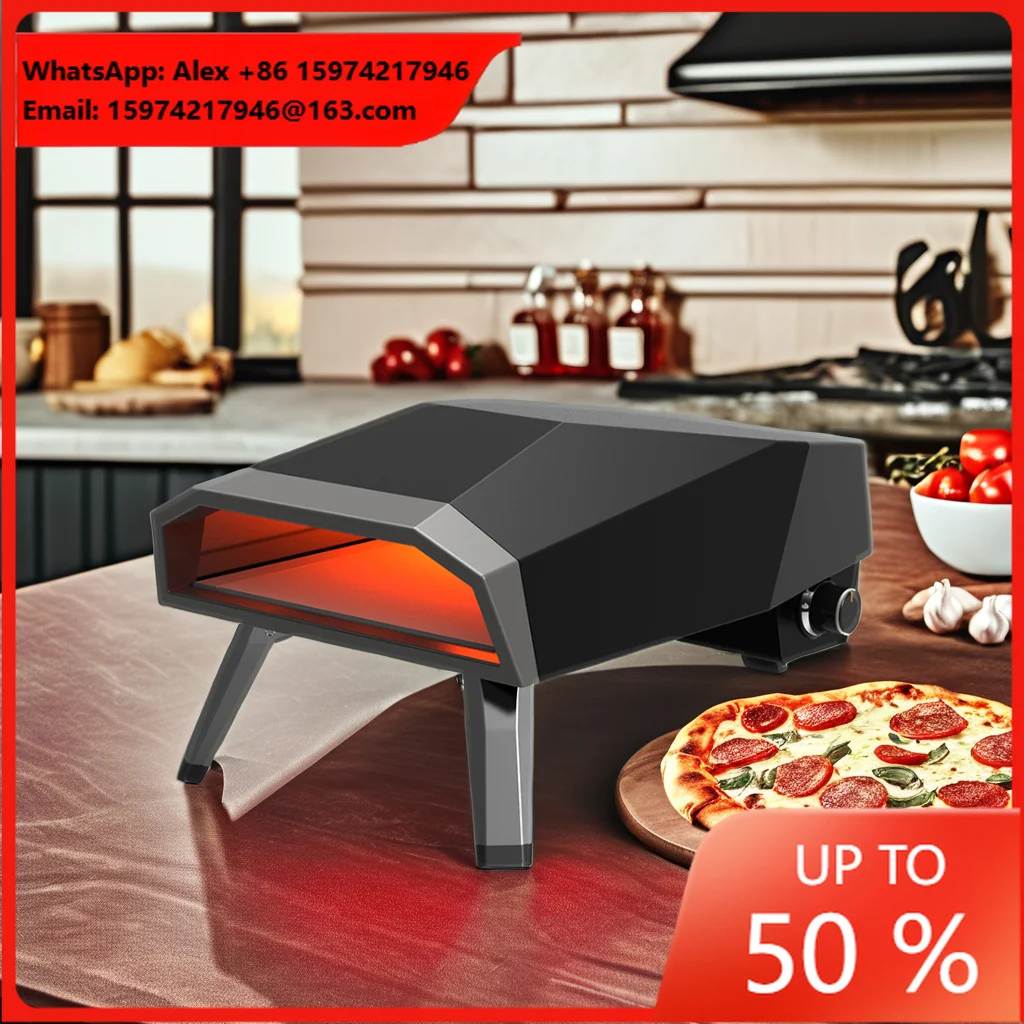 Portable High Quality Powder Coated Stainless Steel Gas Grill Outdoor Kitchen Folding Pizza Oven Pizza Stone Accessory Steak