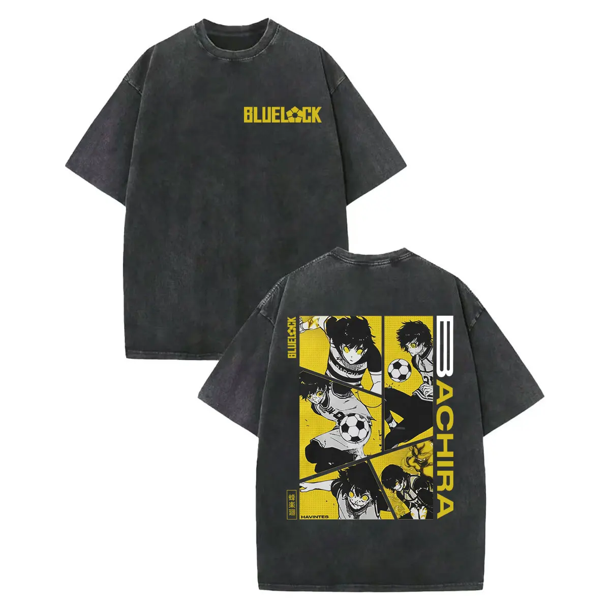 

Vintage Washed Blue Lock Anime Graphic T Shirt Men Women Clothing Fashion Cartoon T-shirts High Quality Cotton Oversized T-shirt