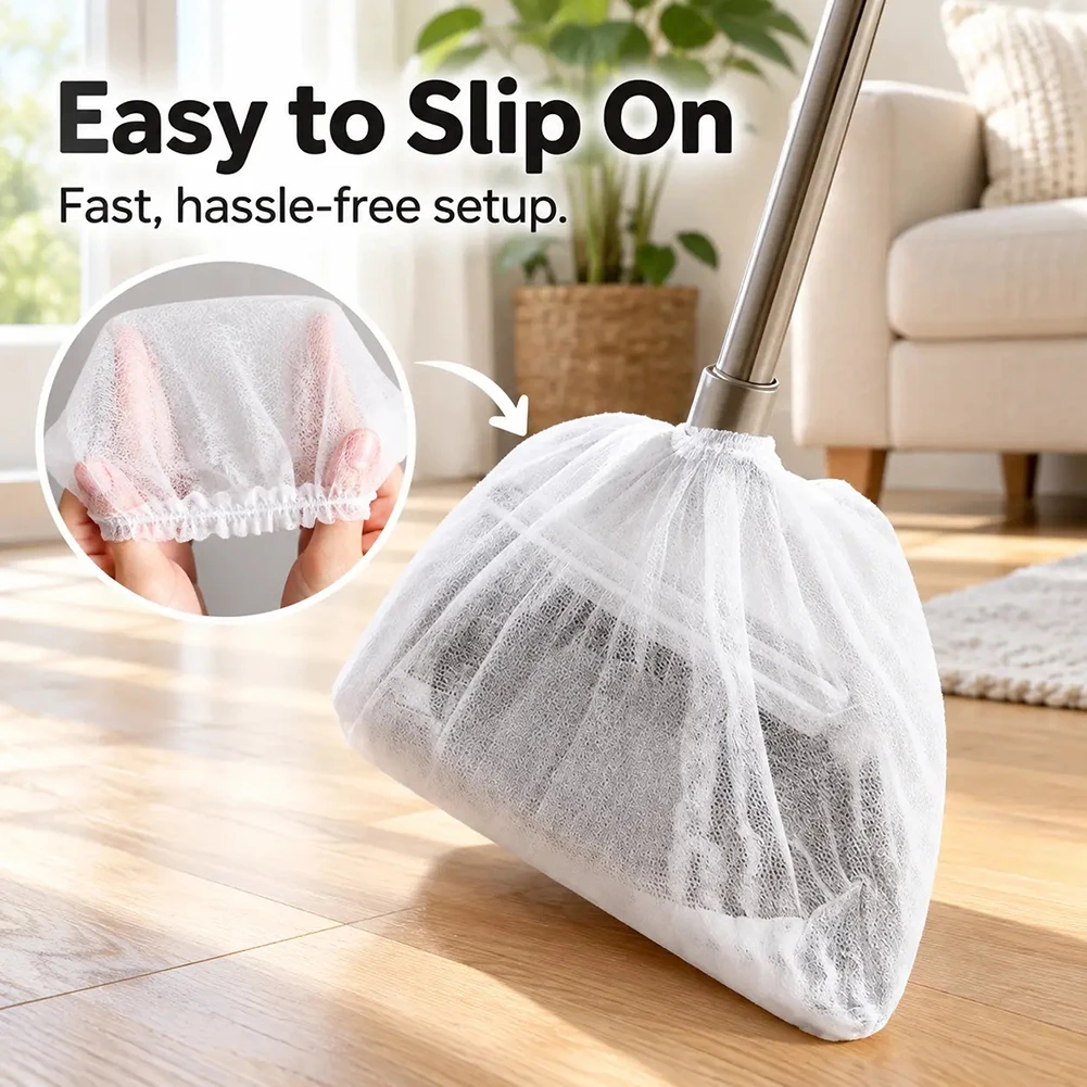 100/200/300pcs Disposable Broom Cover Dust Removal Cover Non-Scratching Texture Electrostatic Attraction Pet Hair Cleanup