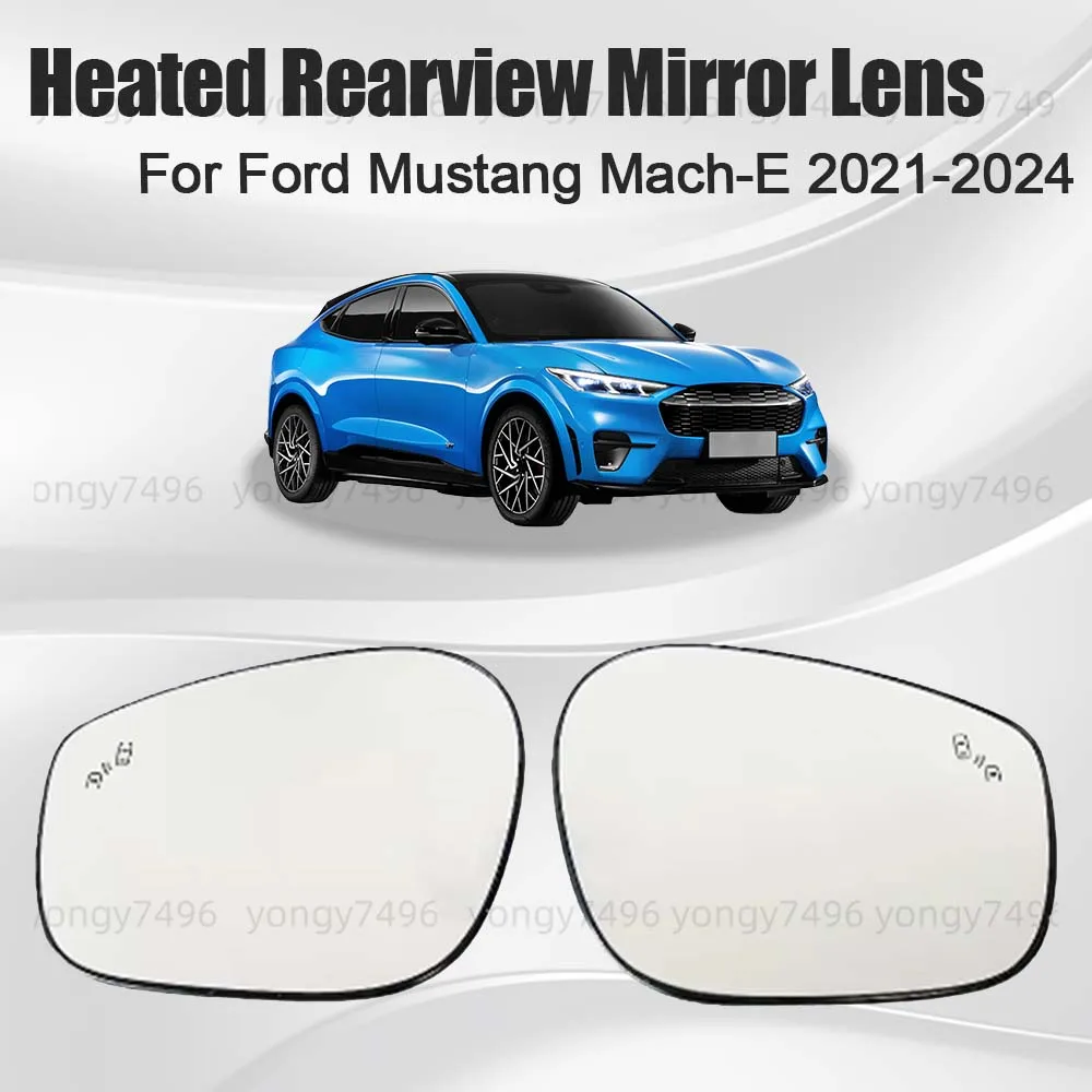

Car Wide Angle Heated Rearview Mirror Lens For Ford Mustang Mach-E 2021 2022 2023 2024 Cars Accessories Replace Mirrored Glass