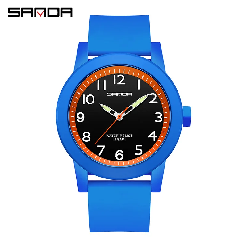 SANDA Fashion Trendy Couple Watch Men's and Women's Waterproof Electronic Quartz Watch Simple and Personalized Children's Watch