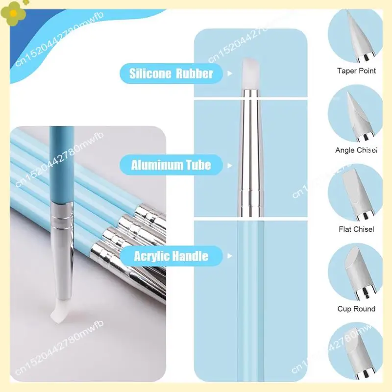 LDHL 9PCS Dotting Tools, Silicone Clay Sculpting Tool,  Clay Ball Stylus Dot Painting Tools