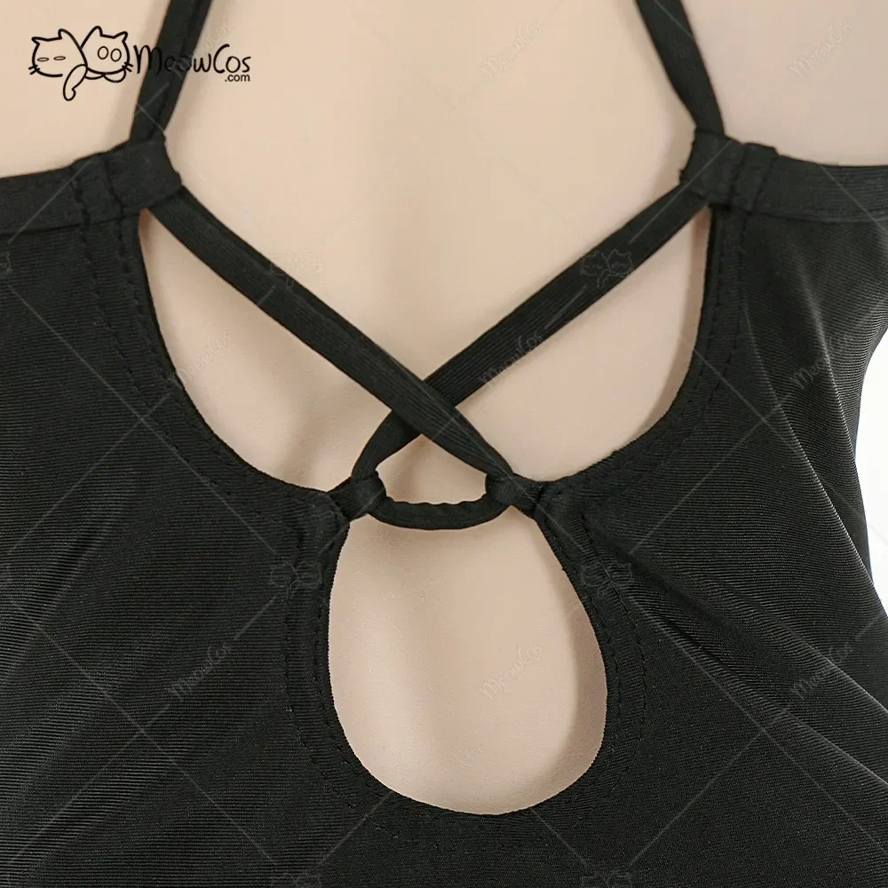 Us Stock Meowcos Women Swimsuits for Women Bat Style Bathing Suit Front Crossover Tummy Control One-piece Swimwear with Gloves view 5