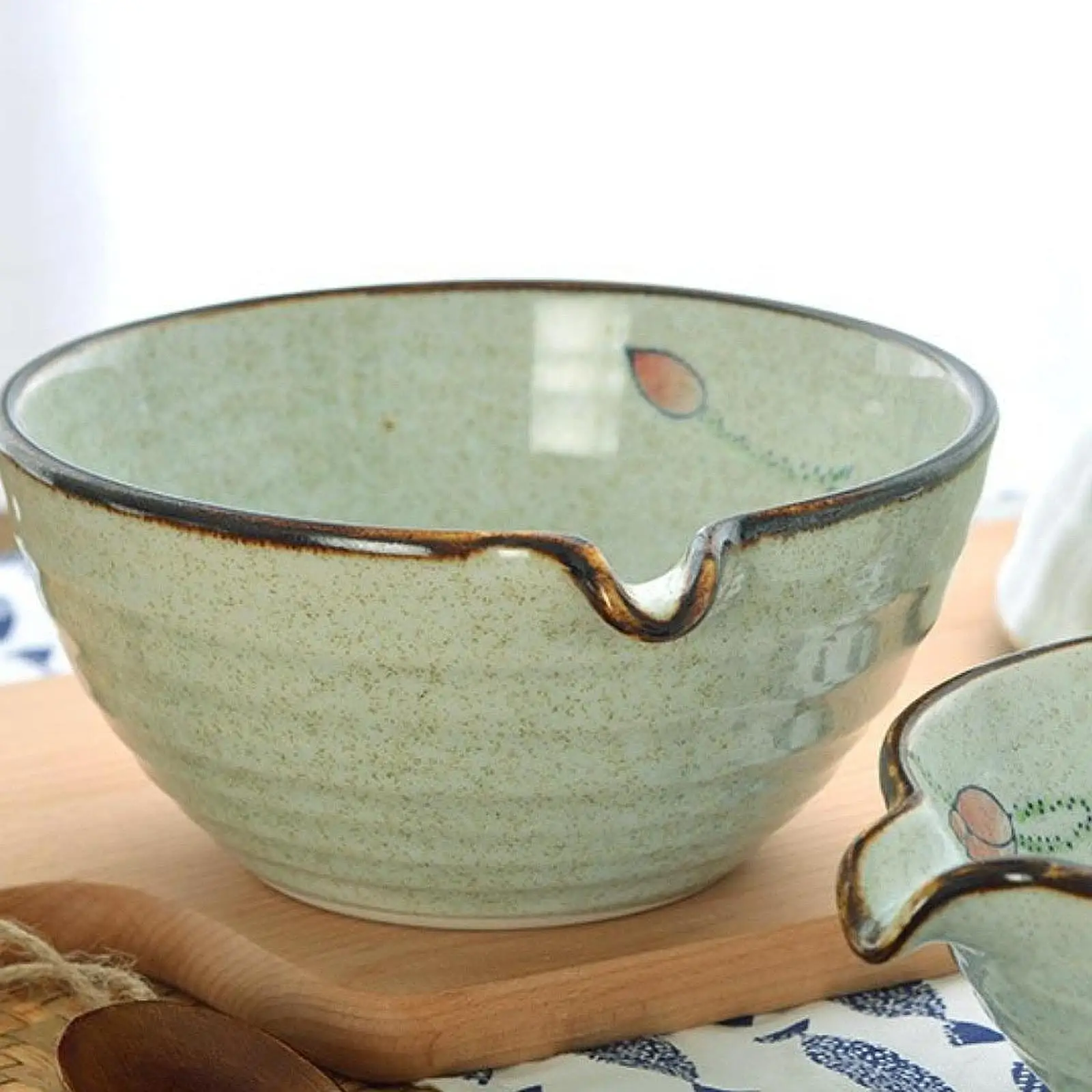 Cuenco Matcha de porcelana verde elegante para regalo de cumpleaños herramienta de preparación diaria