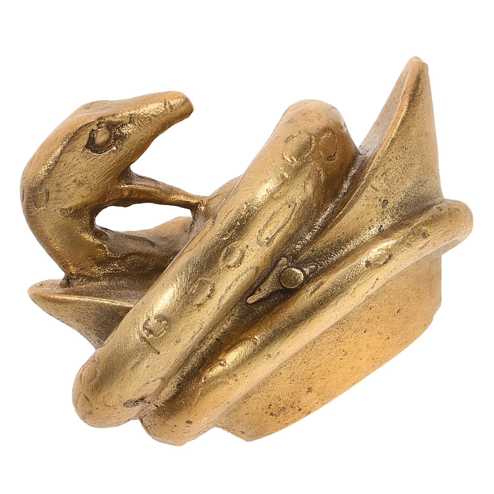 Brass Snake Ornaments 2 Inch Single Snake Home Decor Desktop Figurine Indoor Tabletop Vintage Craft Novelty Statue