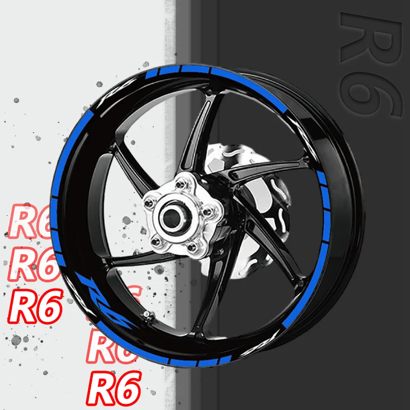 Motorcycle Wheel Stickers Tire Rim Stripes Decals Reflective Sticker Waterproof Accessories For YZFR1 R1M R3 R6 R15 R25 r1 r3