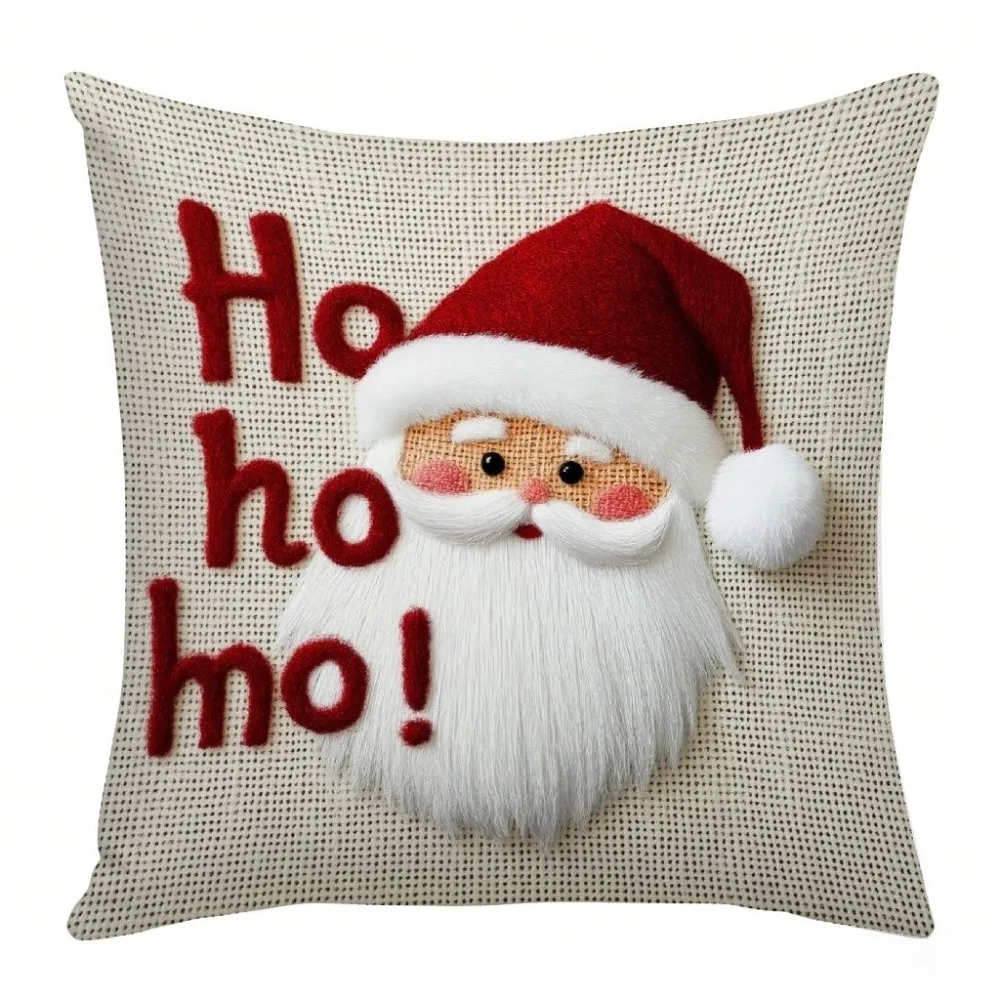 Home Decor Soft Christmas Pillow Covers Tree 2D Printed Throw Cushion Case Elf Reindeer Snowman Pillow Cover Living Room