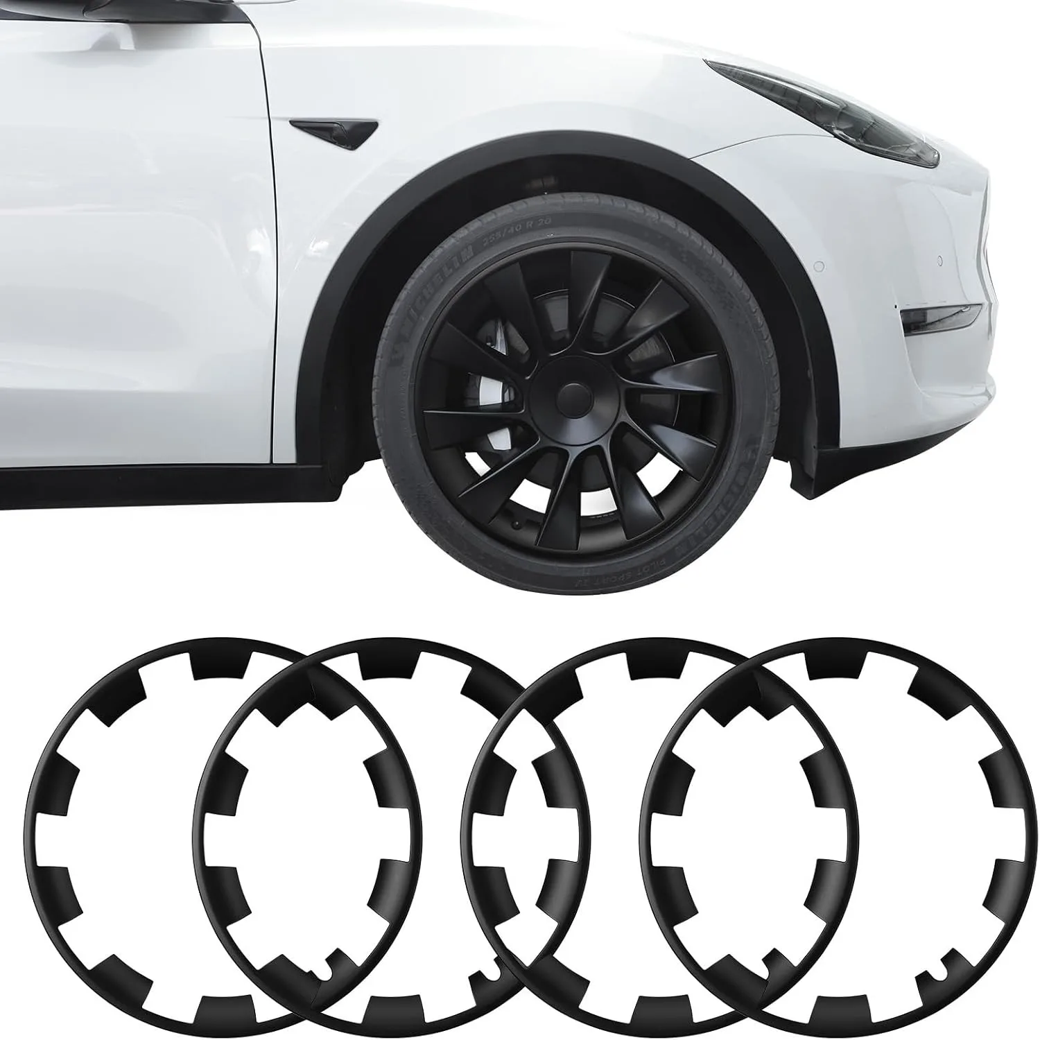 20 inch Wheel Rim Protector for Tesla Model Y,ABS Rim Guard Hubcap Curb Rash Cover Car Protection Tire Trim Rings for Model Y