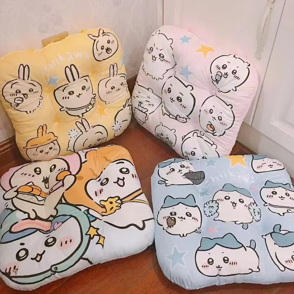 Cómoda cojín de asiento Chiikawa para silla Hachiware Usagi patrón de Anime impreso cojín trasero dormitorio comedor decoración del hogar
