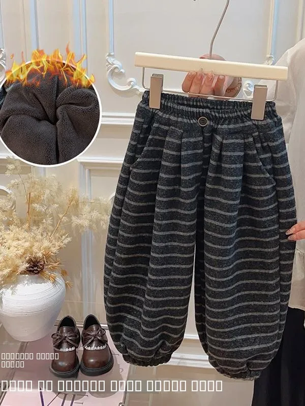 

Удобные утепленные флисовые женские спортивные брюки в корейском стиле, зимние, новинка, полосатые повседневные брюки для девочек, для активного отдыха