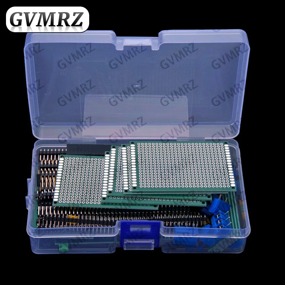 92PCS Double-sided PCB Boards, Prototype Single-row Female Terminal Kit & Double-sided Painted Circuit Boards Single-row Pin