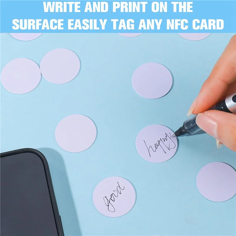 M18K-160Pcs NFC Tagsntag 215 NFC Sticker Chip Round NFC Tag Rewritable NFC Card Sticky Back NFC Enabled Cell Phone Device