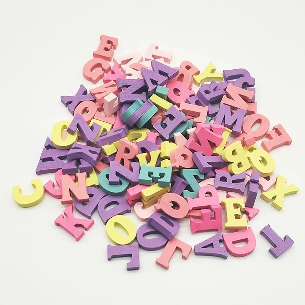 2X 100pcs Wooden Alphabet Letters for Preschool Kids Toddler Educational Toy