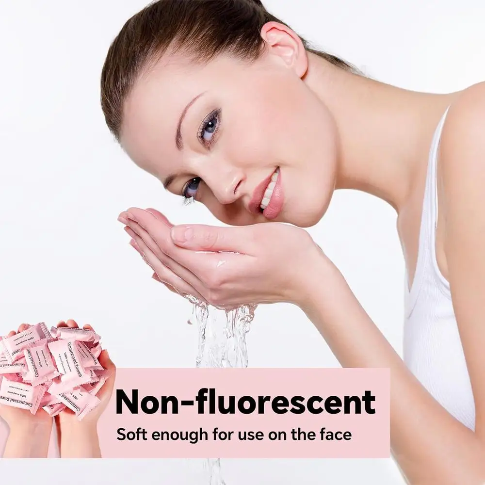 Lençóis de toalha comprimida Toalhas faciais descartáveis para viagens, camping e caminhadas 1 pacote de 30 unidades tamanho 9,4" x 11,8"