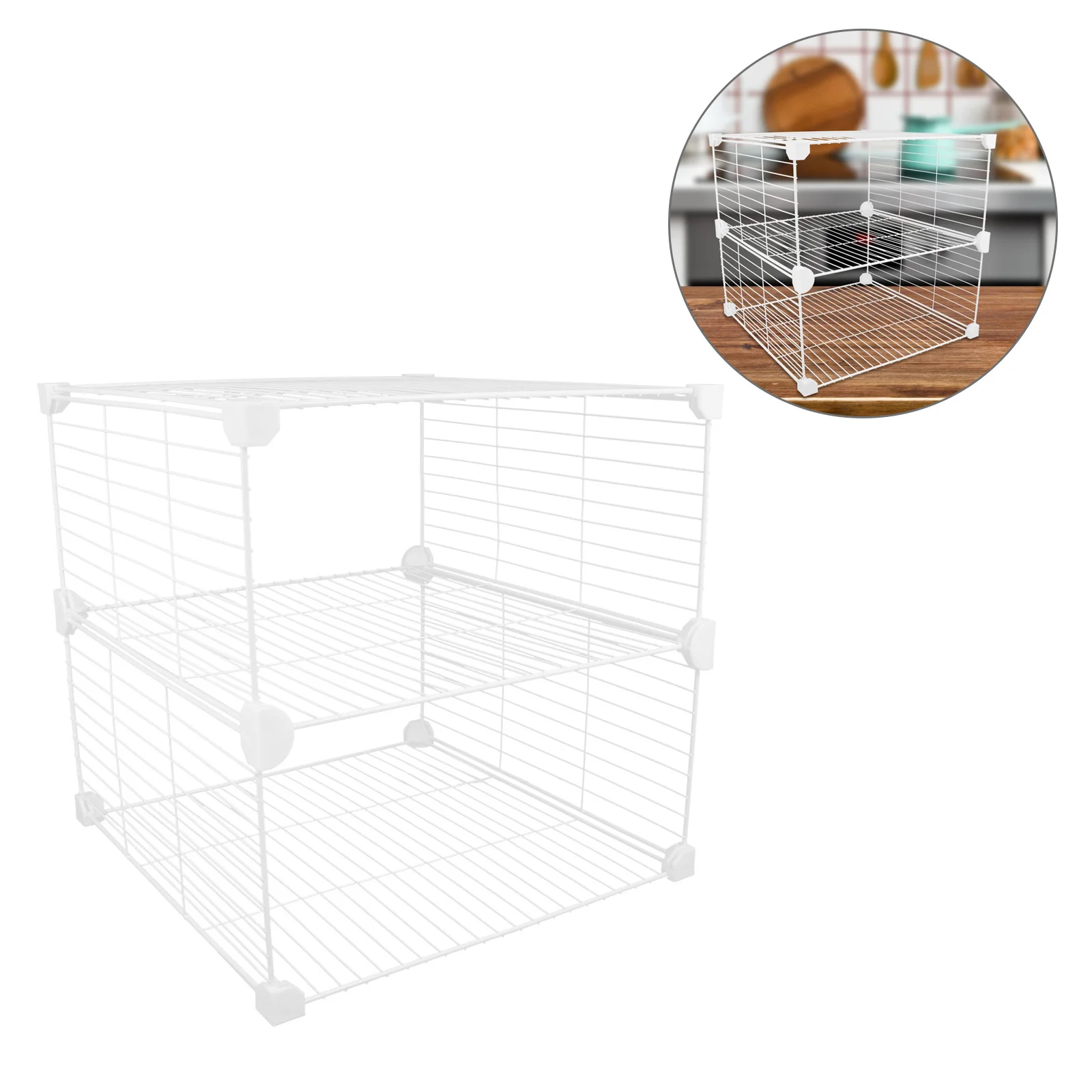 

1Set Refrigerator Storage Partition Board 37x37x36cm Freezer Wire Shelf Dividers Rack Metal Organizer for Kitchen Cabinet Chest