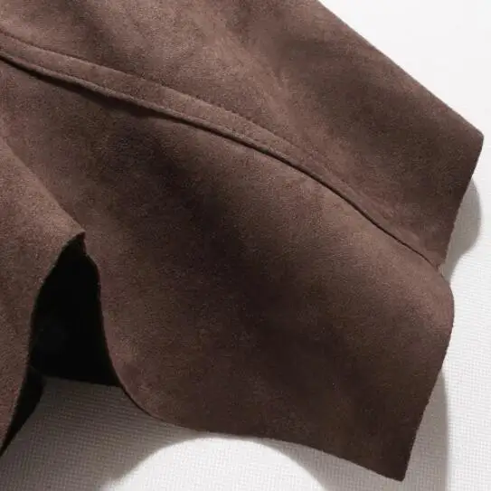 Saia de camurça retrô feminina outono e inverno nova menina cintura alta e fina versátil irregular uma palavra saia curta guarda-chuva