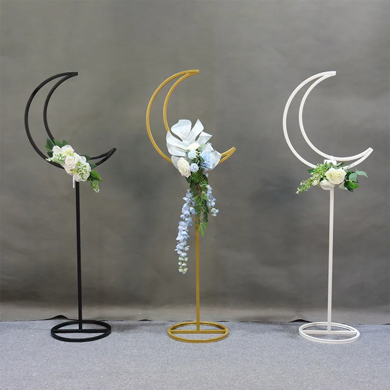 Wedding props stage moon shelf wrought iron road guide decoration ornament wedding scene arrangement stage background flower