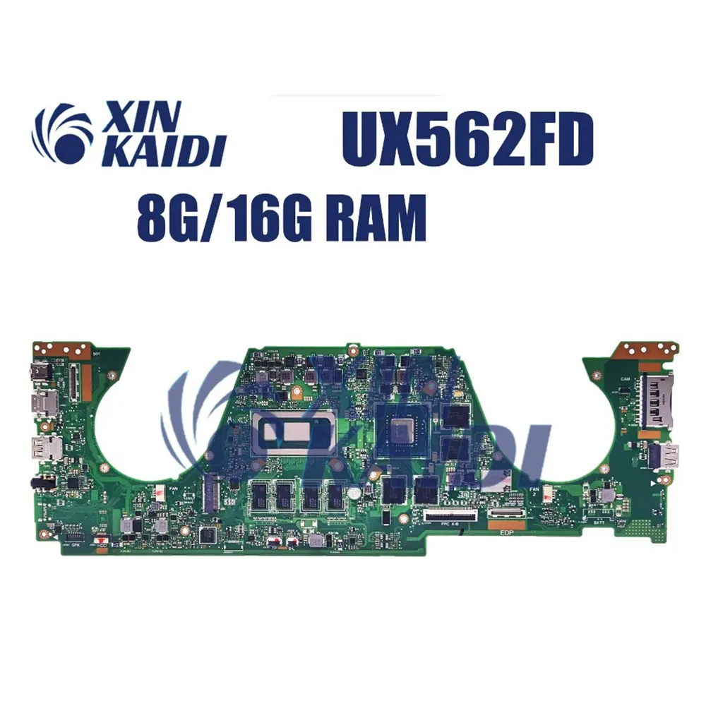 

Computer Mainboard For ASUS Zenbook UX562FD UX562F Q536FD Q547FD Laptop Motherboard i7 8th Gen CPU 8G 16G RAM GTX1050