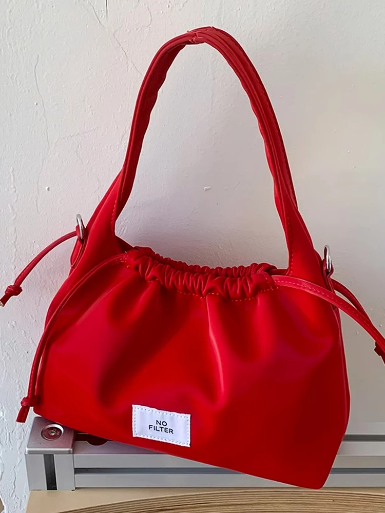 

New Chinese Style Red Embroidered Wedding Bag Women's Crossbody Shoulder Bag Soft Polyester Magnetic Buckle Closure
