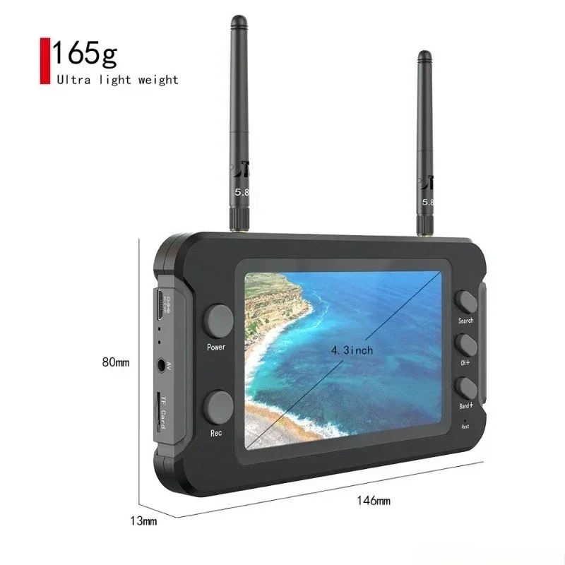 5803 VRX screen 5.8G analog picture transmission little pilot aerial crossing machine DVR video FPV display