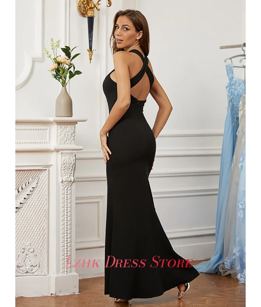 تخصيص مثير حورية البحر جيرسي مساء اللباس حساسة أكمام الرسن الطابق طول فستان Sهرة نسائي حجم مخصص