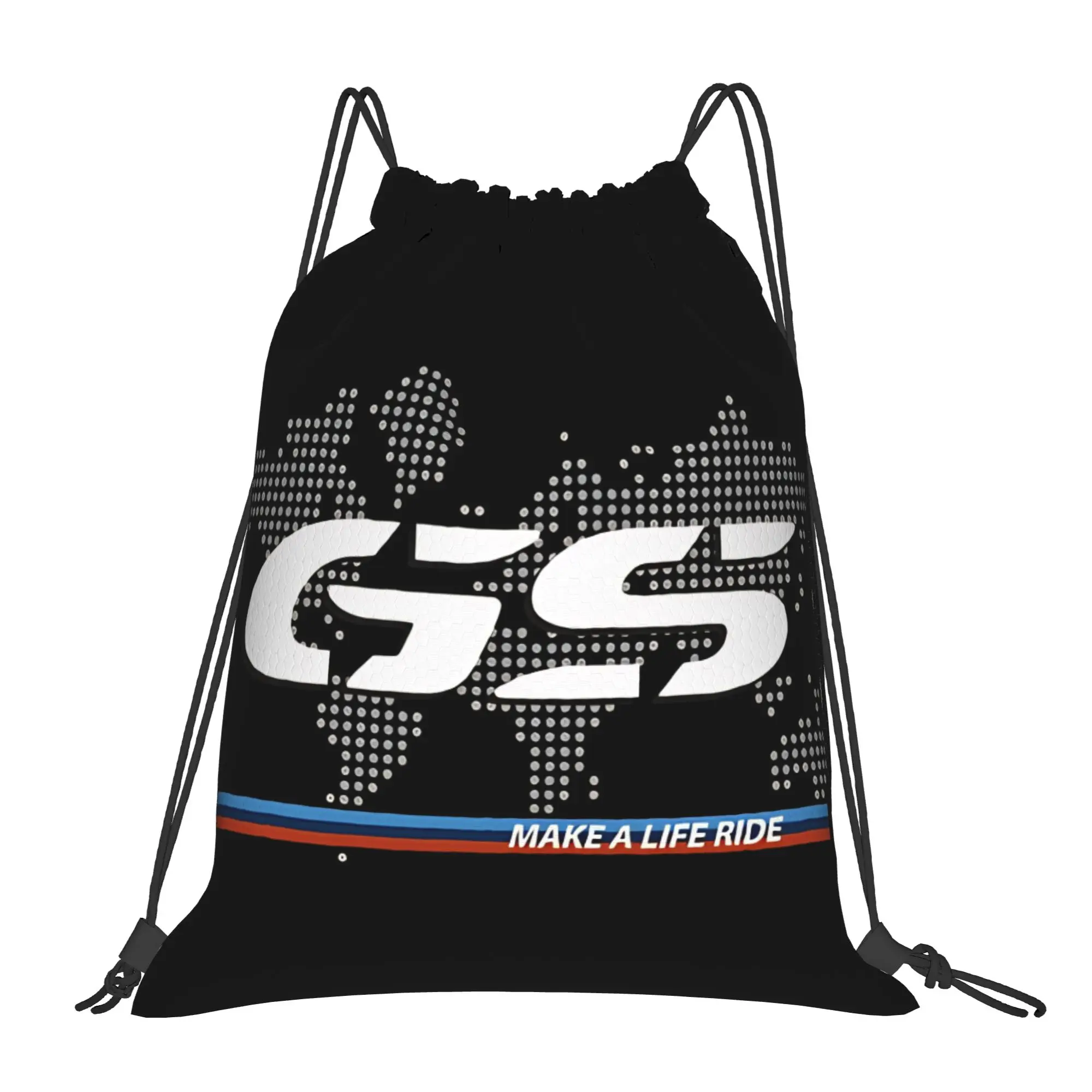 Make a Life Ride Drawstring Bag GS MAP Vintage Waterproof Sackpack String Bags Women School Gym Backpacks