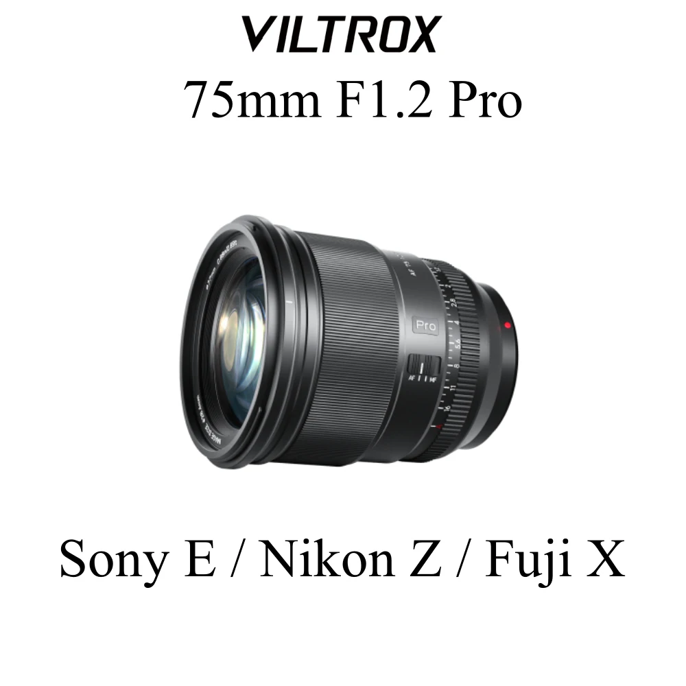 

Объектив Viltrox 75 мм f1.2 Pro с автофокусом и большой диафрагмой для беззеркальных камер Fujifilm X Sony E Nikon Z с креплением