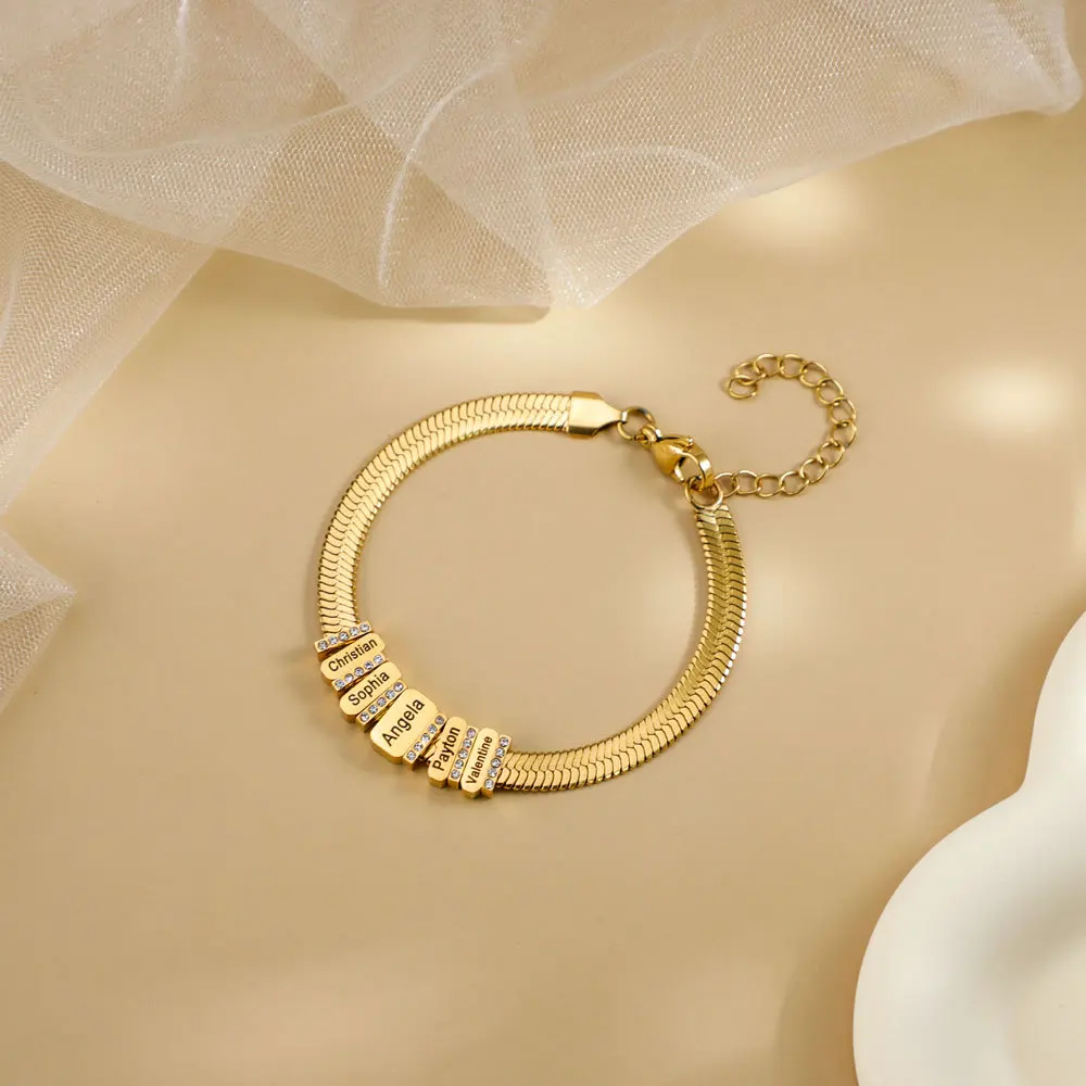 Personalisierte Namen Perlenarmband Edelstahl Armband Schmuck Geschenk für Mama Freundin Freund Geschenk zum Valentinstag – Detail 6