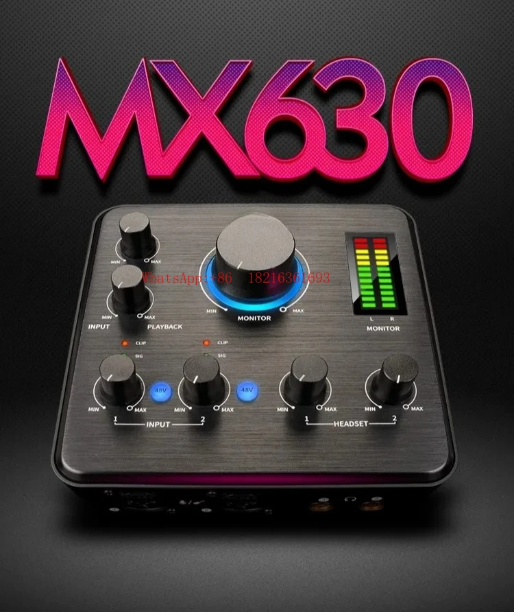 MX630 Professional Sound Card Mixer Vibration Field Equipment USB External Multifunctional Sound Card