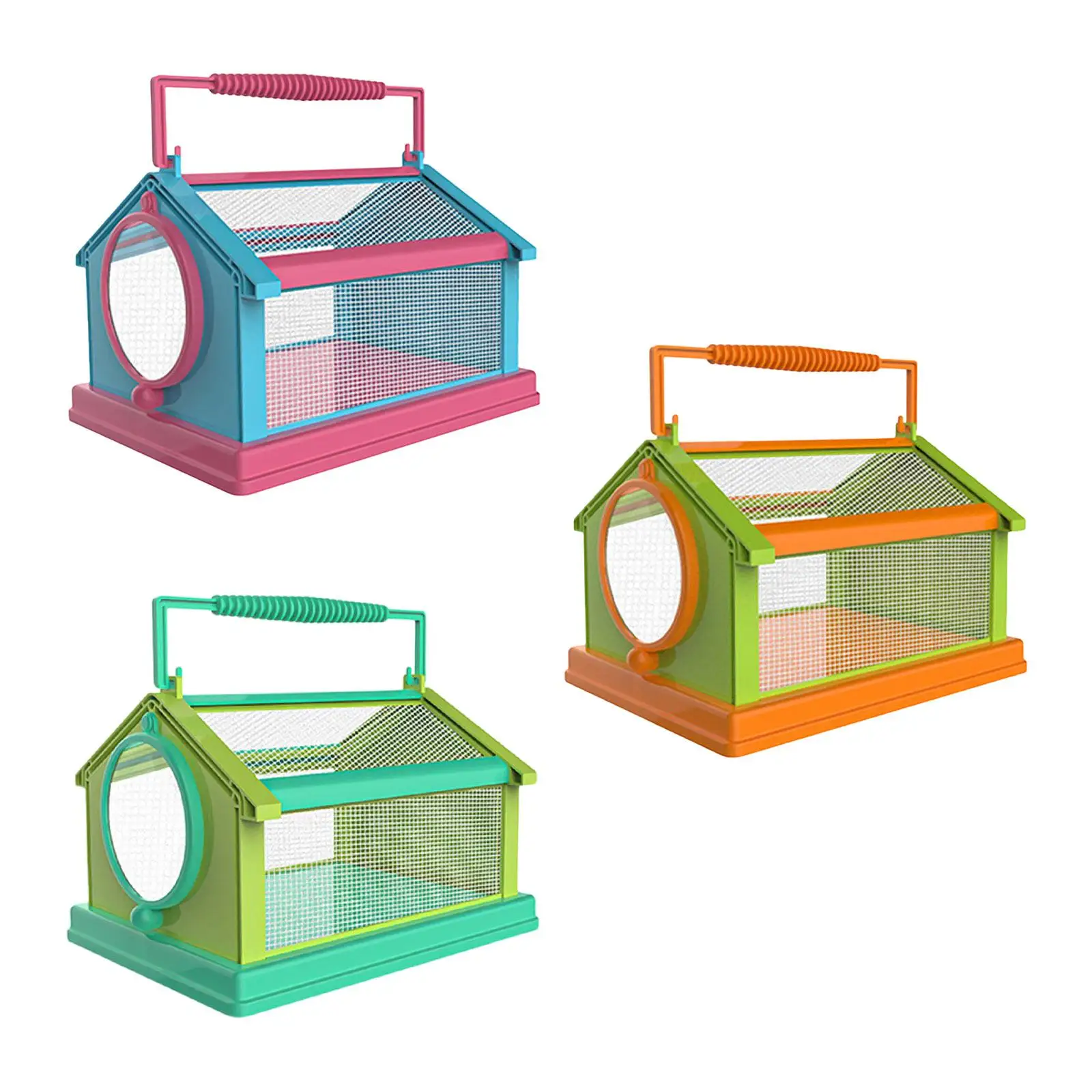 Insetto farfalla Habitat gabbia Mesh Cage pieghevole per bambini all\'aperto Critter con manico per il trasporto accessori per la scienza della natura