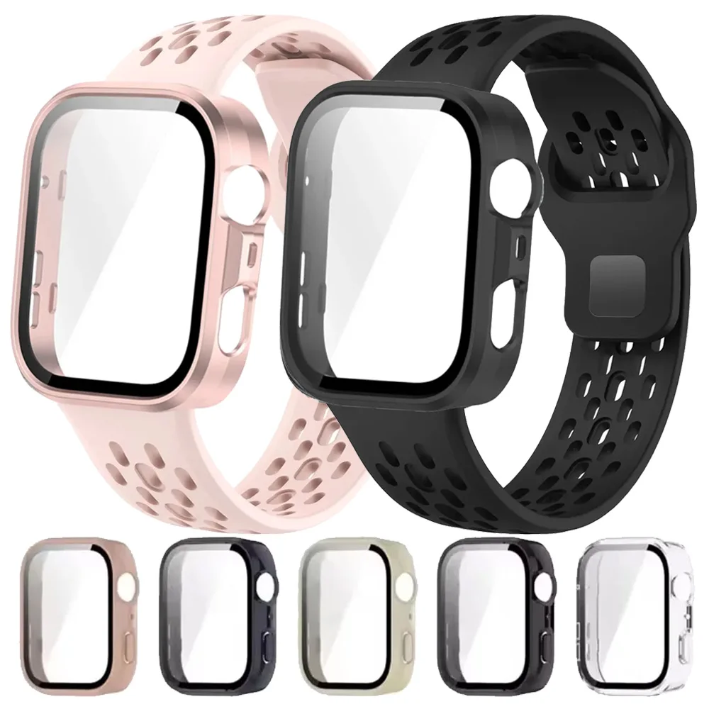 Capa + pulseira de silicone para huawei watch fit 3/4/4pro protetor de tela capa pulseira para huawei watch fit 3/4 capa completa escudo banda