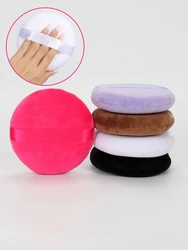 125mm Round Cotton Velvet Powder Puff Large Loose Powder Puff Makeup Artist Powder Puff Round Cotton Ribbon Hook Hand Glove Puff