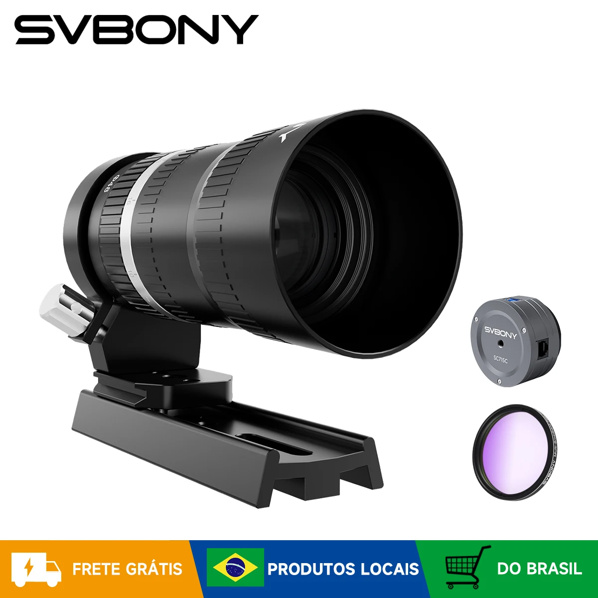 Refrator Svbony SV535 105mm f/2.8 APO, Câmera SC715C, Kit de Filtros SV260 para Astrofotografia do Chuveiro de Meteoros Perseid e Via Láctea