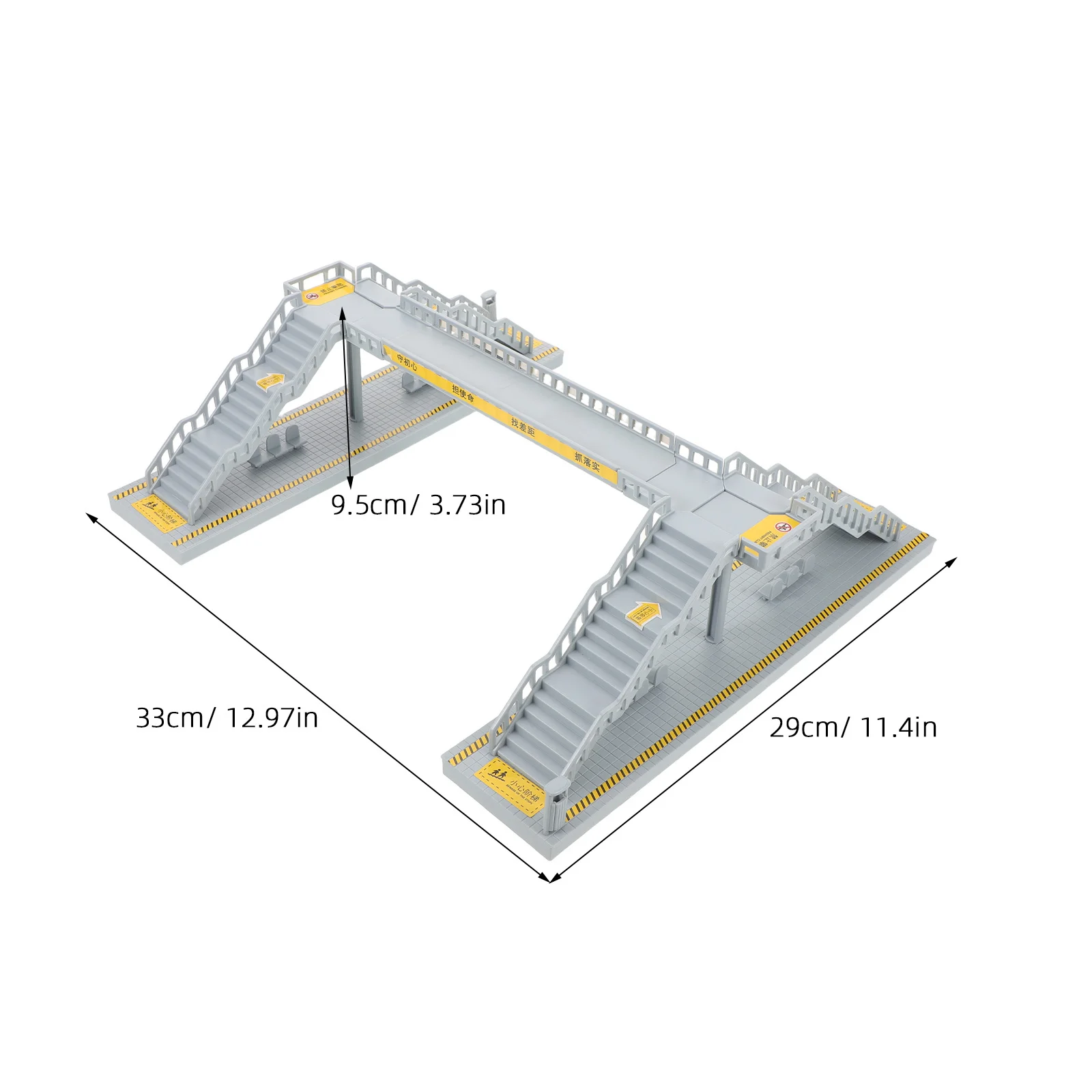 Auto montar plástico pedestre passarela cidade tráfego areia mesa kit layout ferroviário em miniatura passarela aérea ornamento