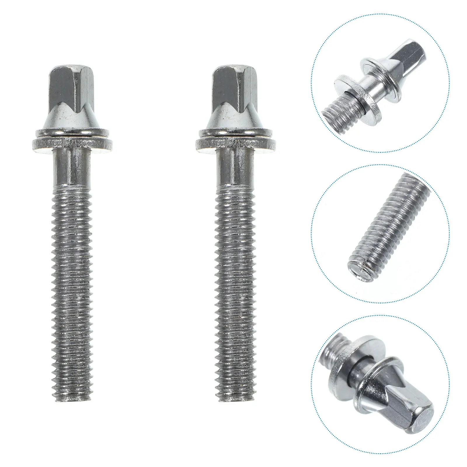 

2pcs 44.5Mm Tension Screws Stainless Steel Mounting Fasteners For Lugs Washers Included Drum Parts Accessory Compatible With