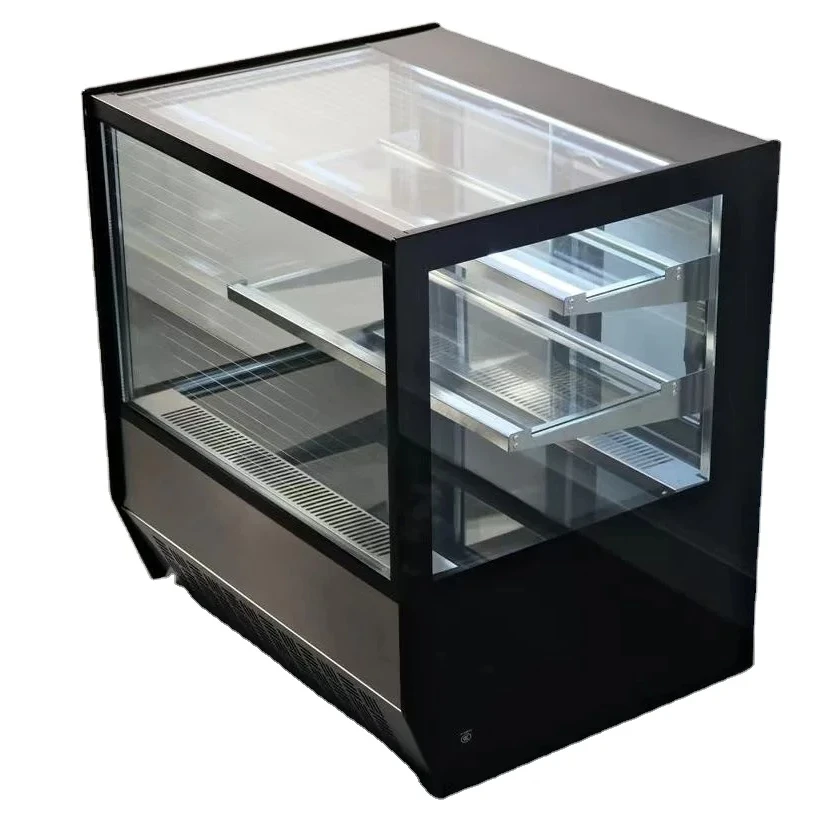 Stainless Steel Counter Top Bakery Showcase LED Light Glass Chiller Refrigeration Equipment Cool Display Cabinet Cake Display