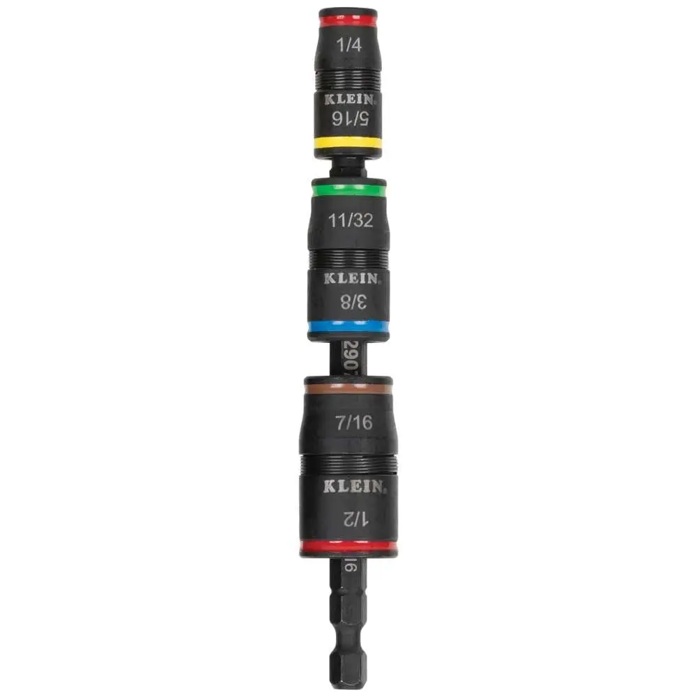 

32907 Impact Driver, 7-In-1 Sae Impact Socket Set, Flip Socket Set With 1/4, 5/16, 11/32, 3/8, 7/16 And 1/2-Inch Nut Driver