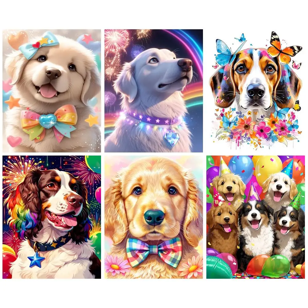 

CHENISTORY Paint By Numbers Cute Dog Drawing On Canvas Hand Painted Painting Gift DIY Pictures By Number Kits Art Home Decor