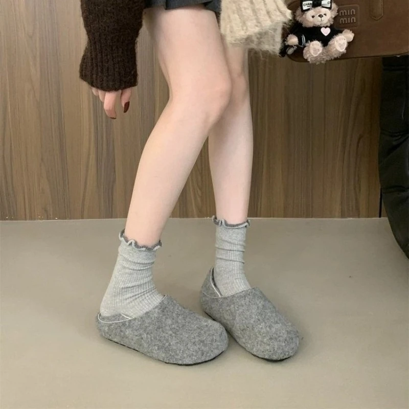 2025 겨울 신상 여성 클래식 단색 부드러운 밑창 미끄럼 방지 캐주얼 슬리퍼 편안하고 따뜻한 면 슬리퍼