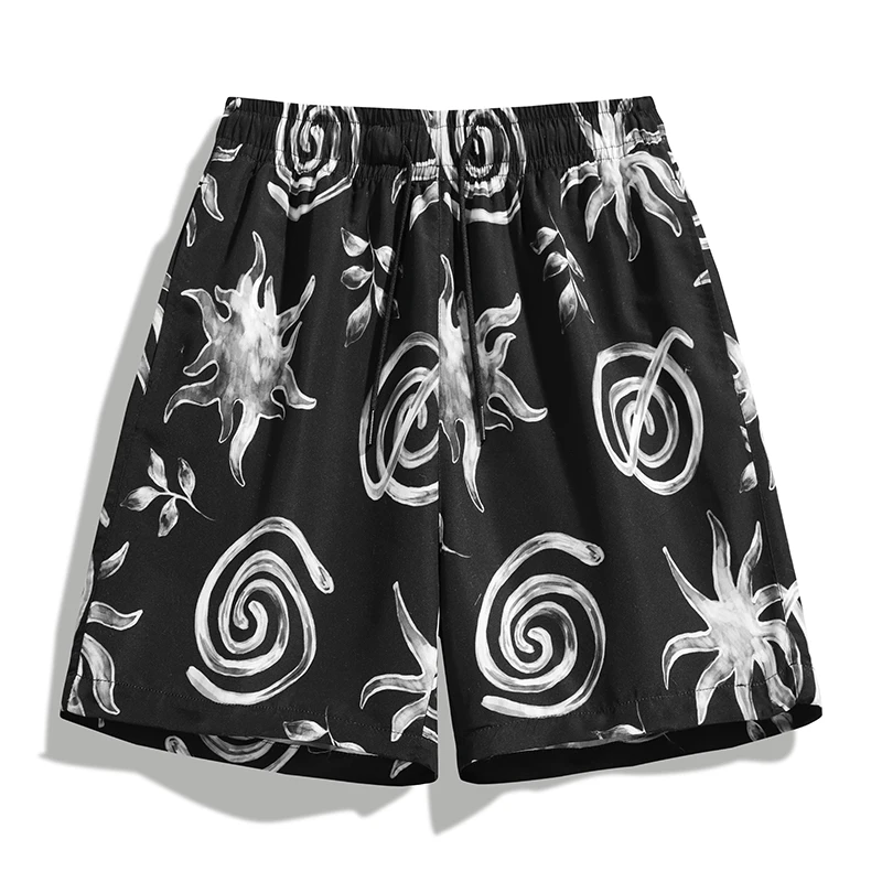 

UETEEY Summer Hawaii Vacations Board Casual Shorts for Men Loose Leisure Swim Surfing Beach Shorts Male High Street Men Clothing