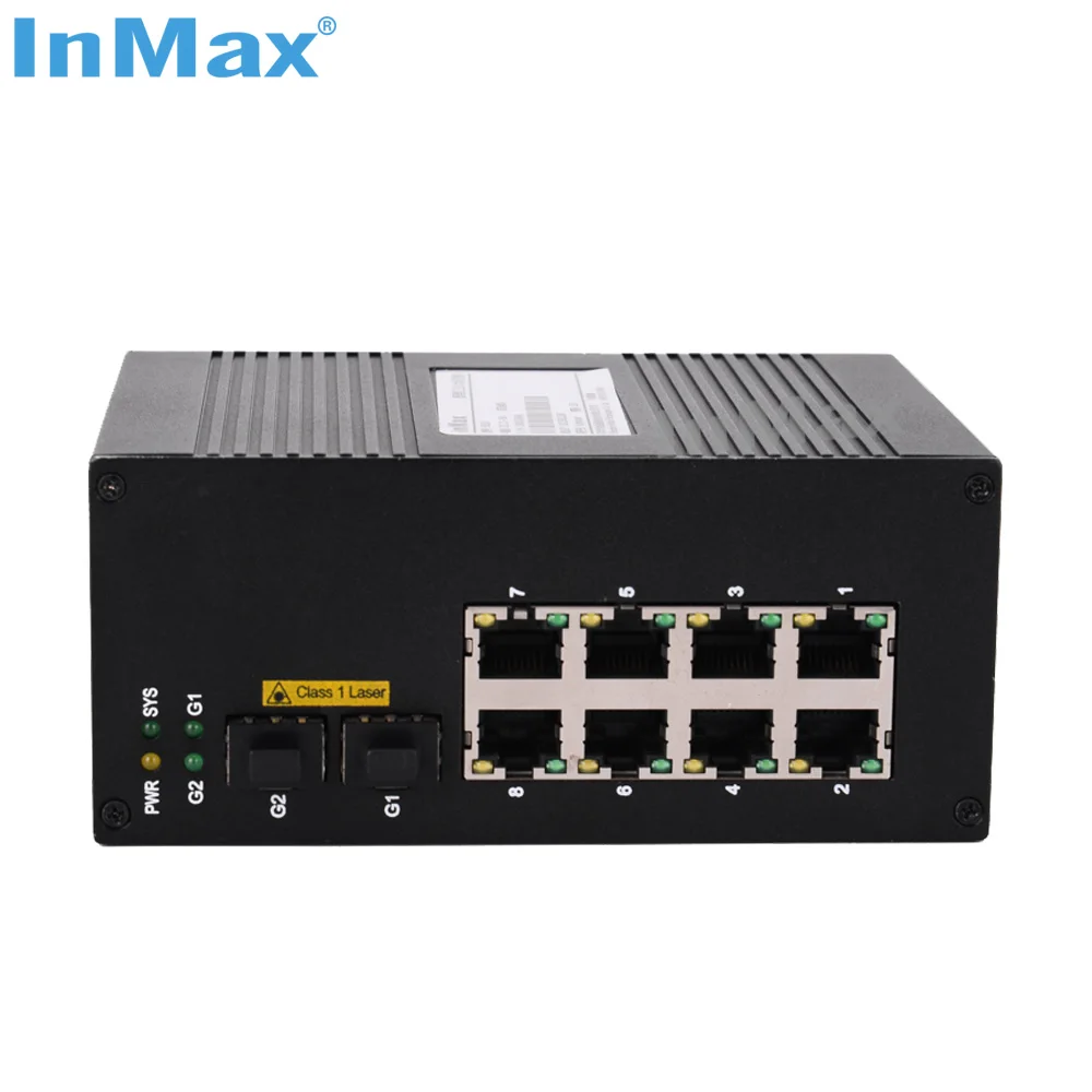 InMax Manufacturer Gigabit Industrial Ethernet Switch 10 Ports 2G+8G 1000M Outdoor Managed Network Switch